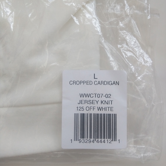 WeWoreWhat We Wore What Knit Cropped Cardigan Off White Viscose Button Down Top - Picture 11 of 12